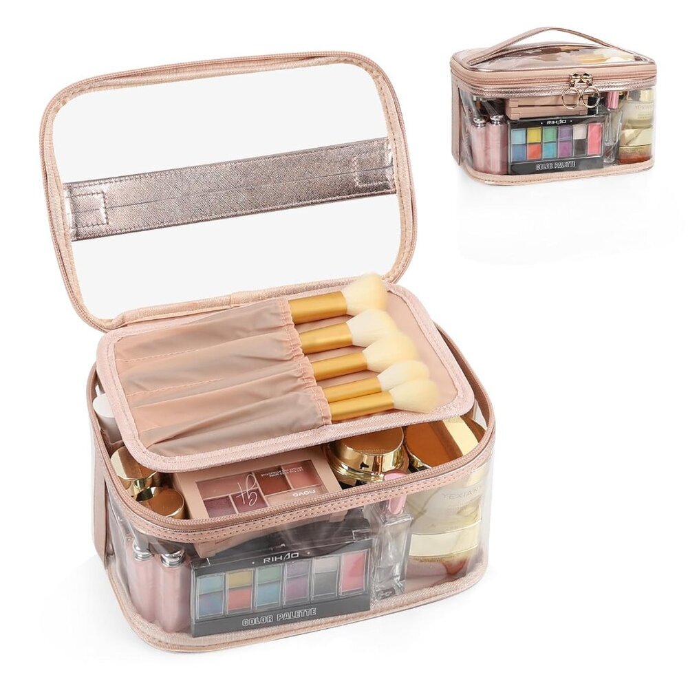 Clear Makeup Bags,Portable Cosmetic Bag Travel Makeup Organizer case Make Up Bag